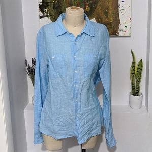 100% Linen Island Company  L/S button down festival beach summer